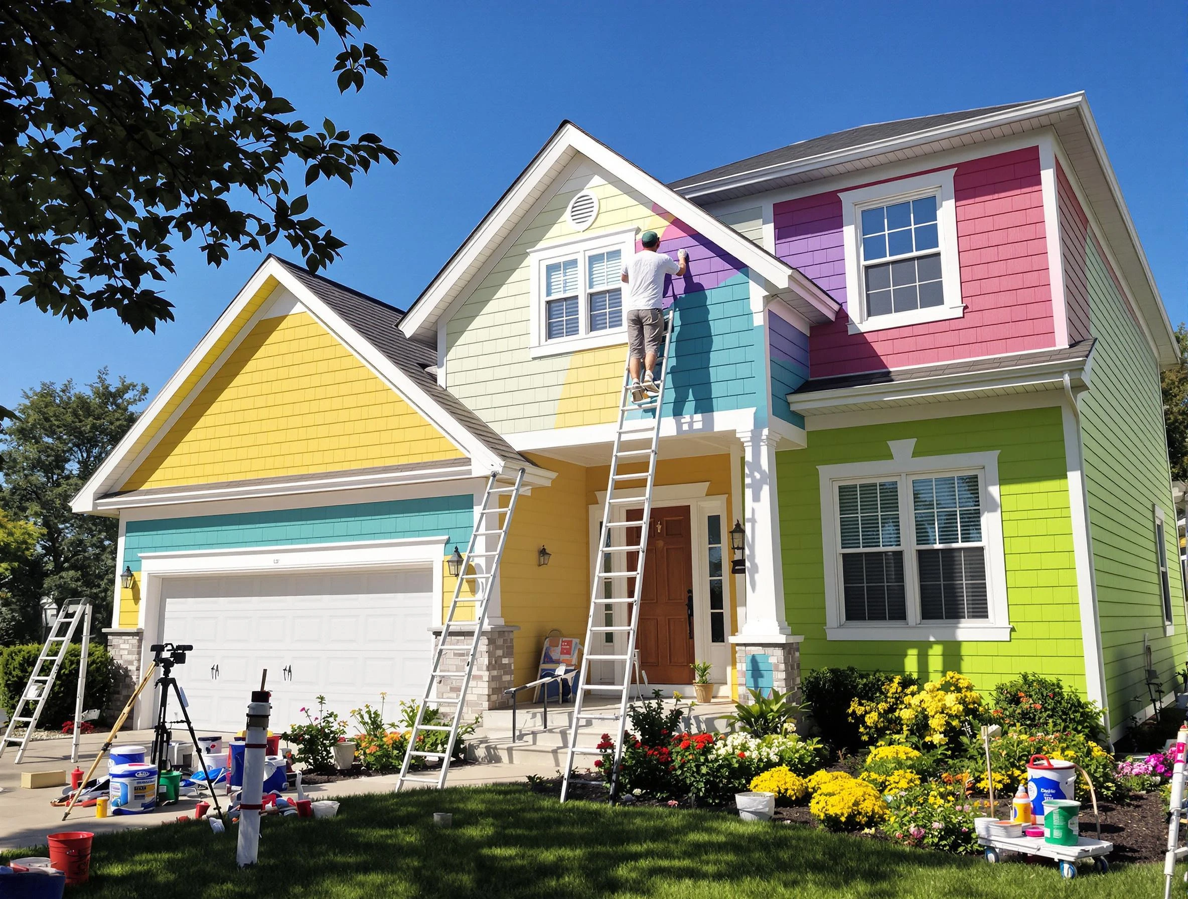 Gold Canyon House Painters professionals painting a home exterior in Gold Canyon, AZ