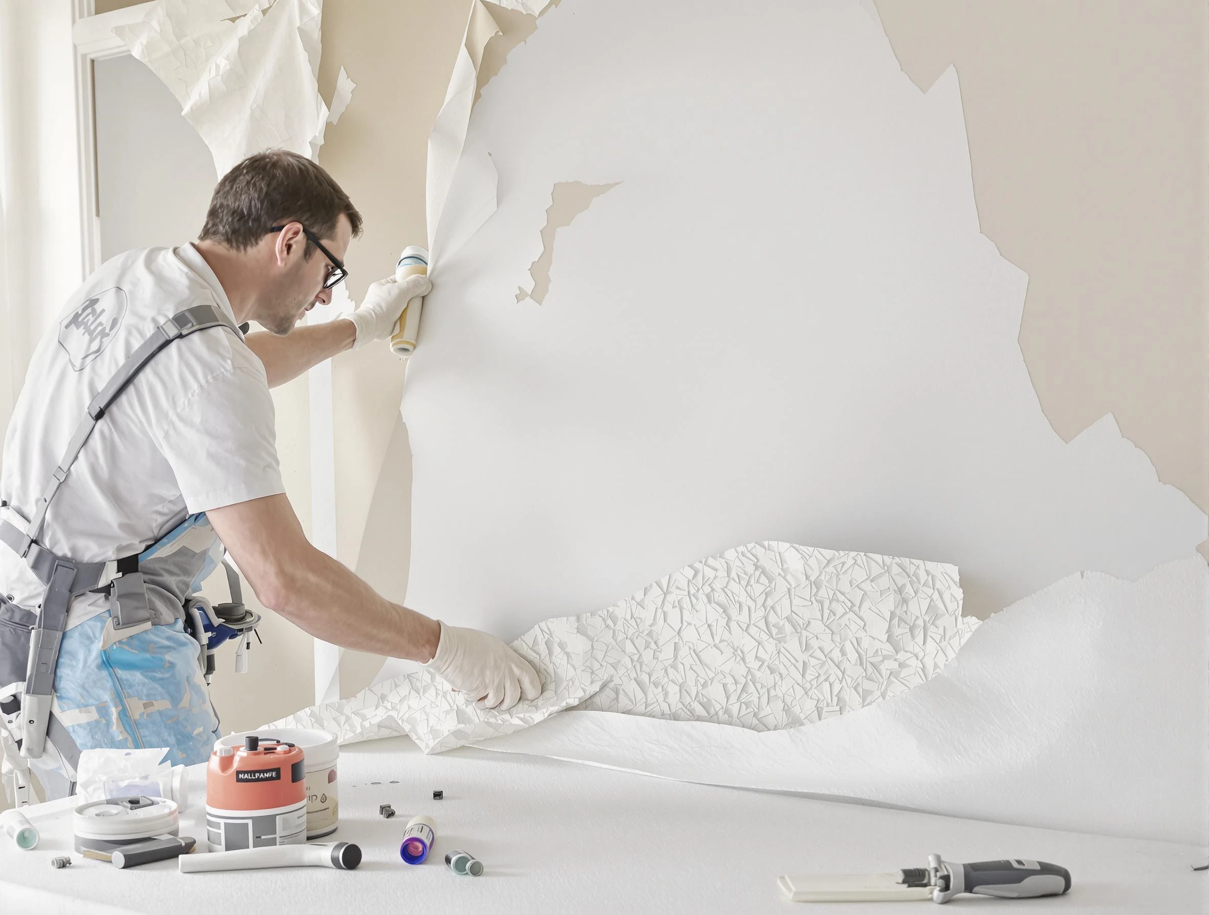 Detailed wallpaper removal and wall prep by Gold Canyon House Painters in Gold Canyon